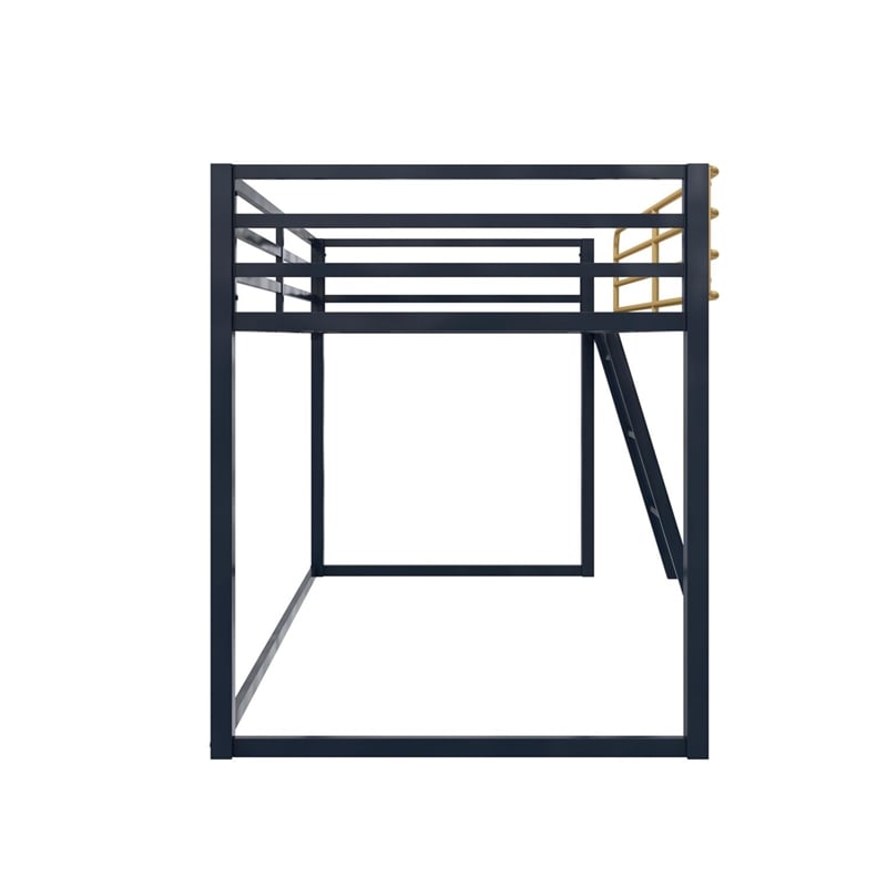 Little Seeds Monarch Hill Haven Twin Metal Junior Loft Bed in Navy