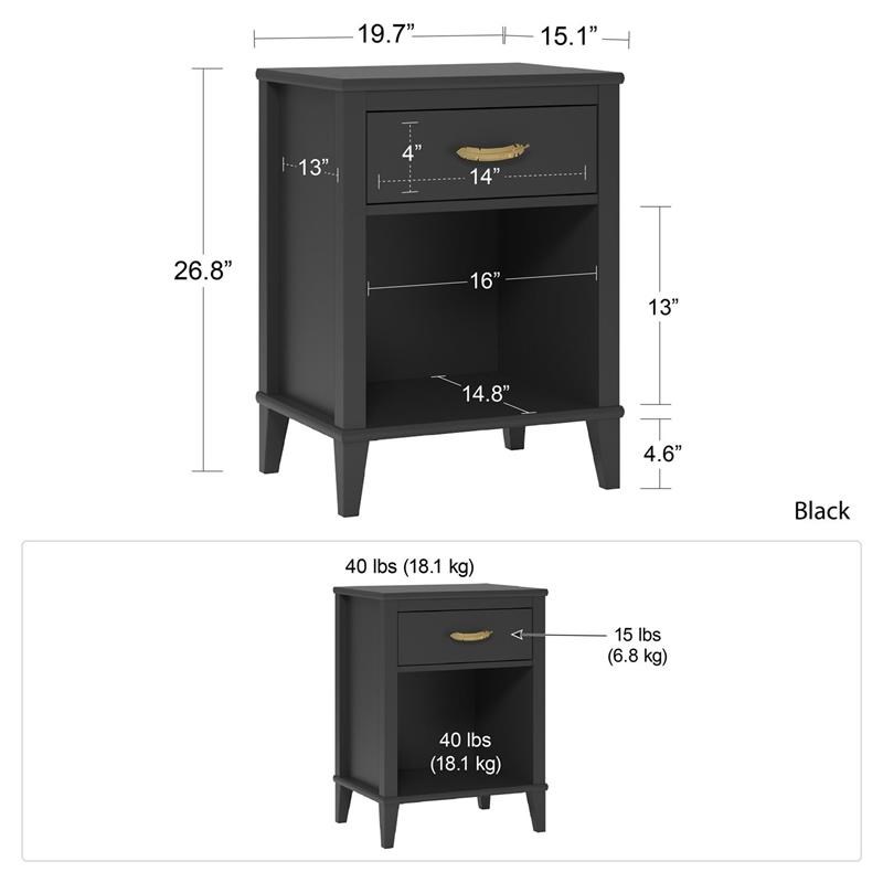 Little Seeds Monarch Hill Hawken Nightstand in Black