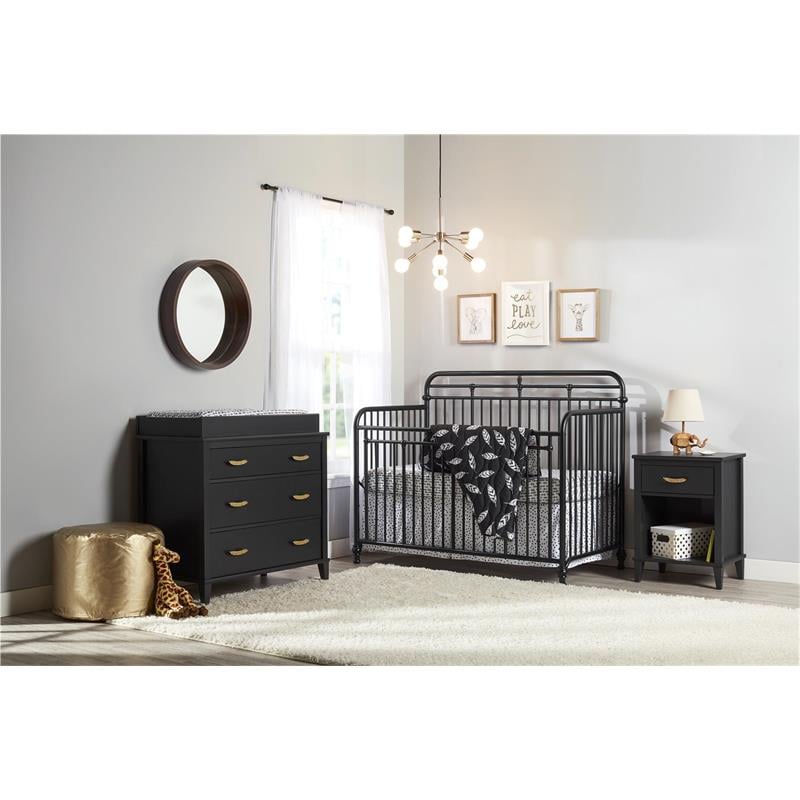 Little Seeds Modern Monarch Hill Hawken Wood 3 Drawer Changing Table in Black