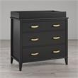 Little Seeds Modern Monarch Hill Hawken Wood 3 Drawer Changing Table in Black