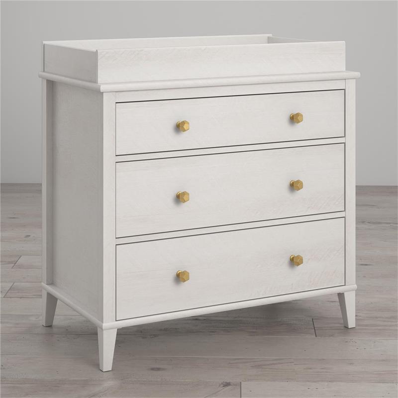 Little Seeds Modern Monarch Hill Poppy Wood 3 Drawer Changing Table in Off-White