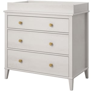 Little Seeds Modern Monarch Hill Poppy Wood 3 Drawer Changing Table in Off-White