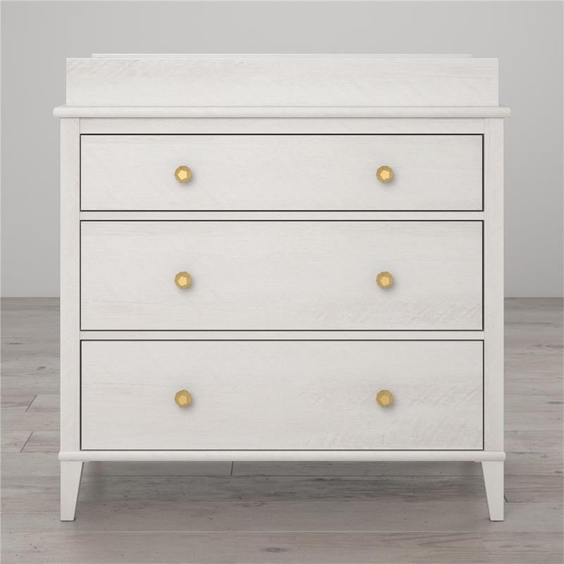 Little Seeds Modern Monarch Hill Poppy Wood 3 Drawer Changing Table in Off-White