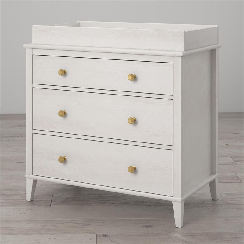 Little Seeds Modern Monarch Hill Poppy Wood 3 Drawer Changing Table in Off-White