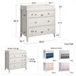 Little Seeds Modern Monarch Hill Poppy Wood 3 Drawer Changing Table in Off-White