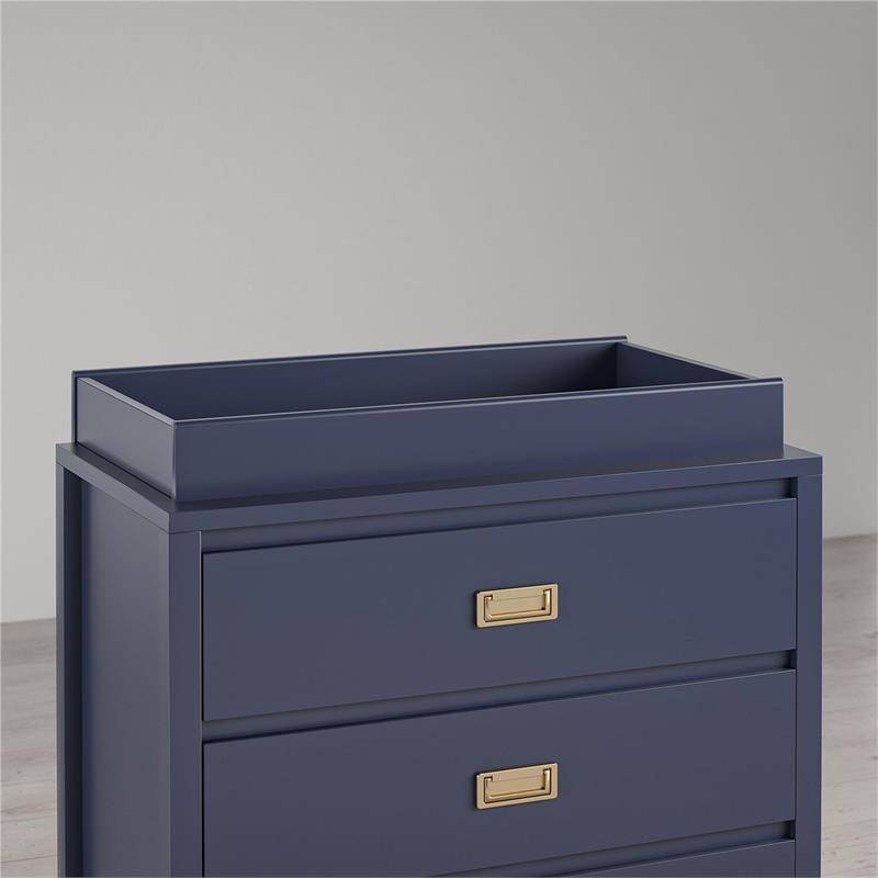 Little Seeds Transitional Monarch Hill Haven Navy Wood Changing Table Topper