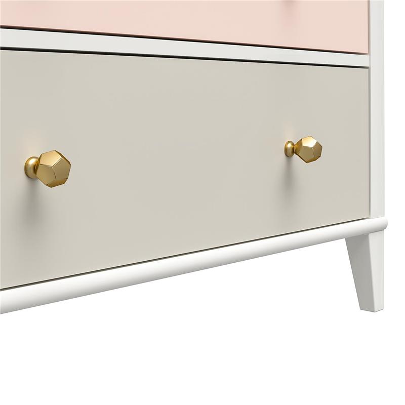 Little Seeds Monarch Hill Poppy Wood 3 Drawer Changing Table in Peach/White
