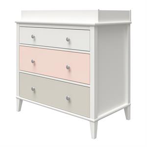 Little Seeds Monarch Hill Poppy Wood 3 Drawer Changing Table in Peach/White