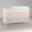 Little Seeds Monarch Hill Poppy Wood 6 Drawer Changing Table in Peach/White