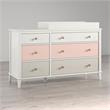 Little Seeds Monarch Hill Poppy Wood 6 Drawer Changing Table in Peach/White