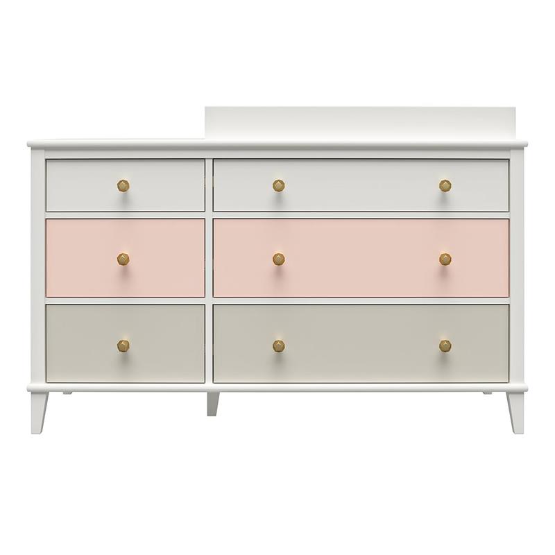 Little Seeds Monarch Hill Poppy Wood 6 Drawer Changing Table in Peach/White