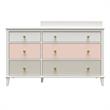 Little Seeds Monarch Hill Poppy Wood 6 Drawer Changing Table in Peach/White