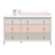 Little Seeds Monarch Hill Poppy Wood 6 Drawer Changing Table in Peach/White