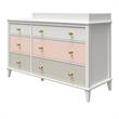 Little Seeds Monarch Hill Poppy Wood 6 Drawer Changing Table in Peach/White