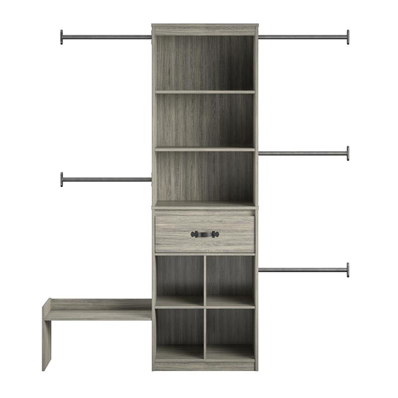 Little Seeds Grow with Me Grey Oak Adjustable Closet Organizer System