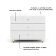 Little Seeds Aviary 3-Drawer Dresser with Gold Hardware in White