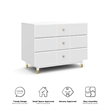 Little Seeds Aviary 3-Drawer Dresser with Gold Hardware in White