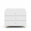 Little Seeds Aviary 3-Drawer Dresser with Gold Hardware in White