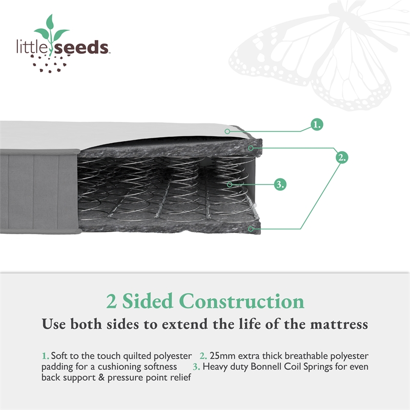 Little Seeds Moonglow 6 Inch Reversible Innerspring Mattress in a Box Twin Size