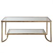 Maklaine Rectangular Gold Leaf Coffee Table