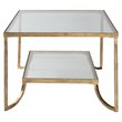 Maklaine Rectangular Gold Leaf Coffee Table