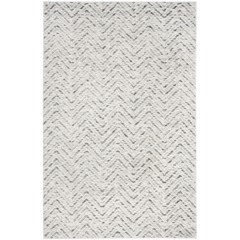 Maklaine 6' X 9' Power Loomed Rug in Ivory and Charcoal