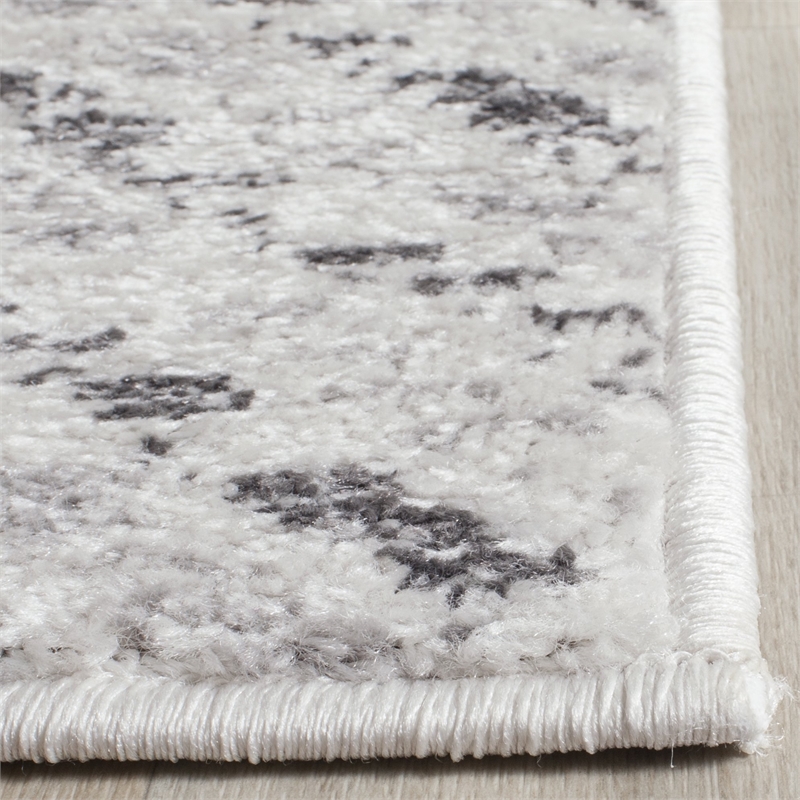 Maklaine 6' X 9' Power Loomed Rug in Ivory and Charcoal
