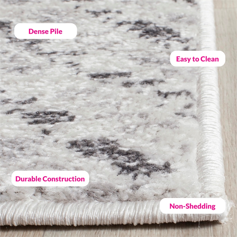 Maklaine 6' X 9' Power Loomed Rug in Ivory and Charcoal