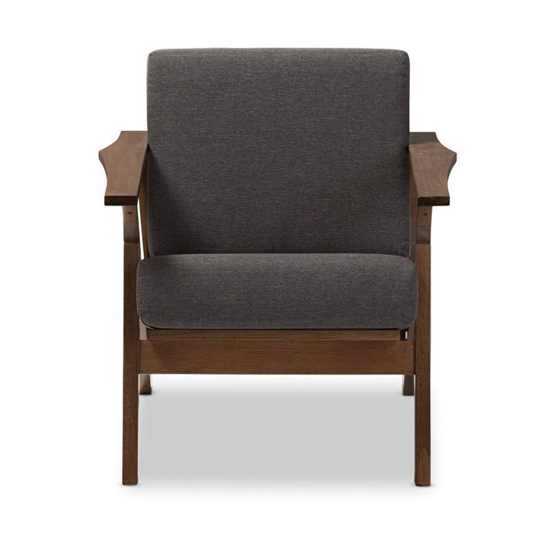 Maklaine Lounge Fabric Chair in Gray