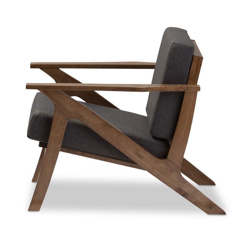 Maklaine Lounge Fabric Chair in Gray