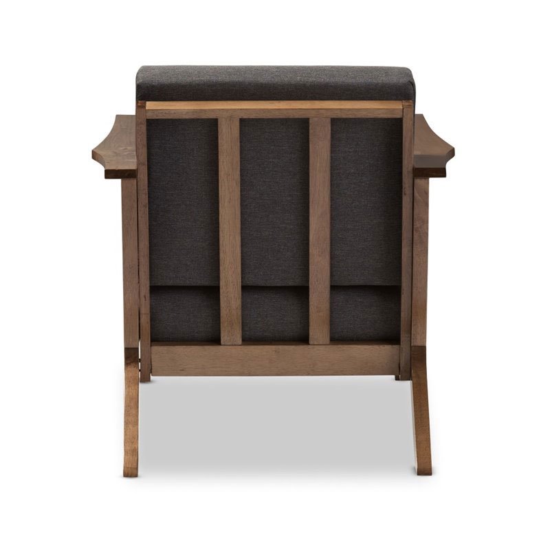 Maklaine Lounge Fabric Chair in Gray