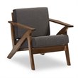 Maklaine Lounge Fabric Chair in Gray