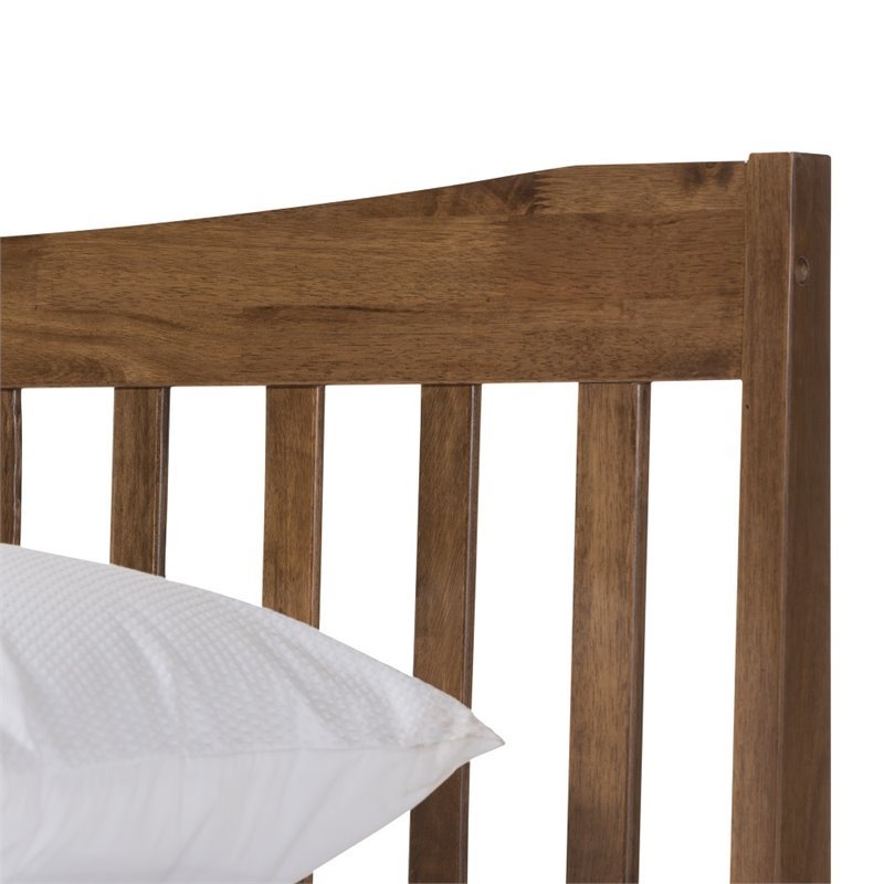 Maklaine Rubberwood Walnut Brown Platform Bed Rectangular Tapered Legs Queen 40.95