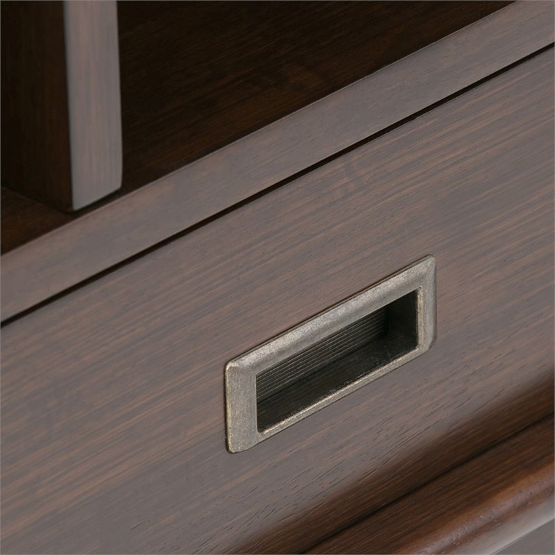 Maklaine 6 Shelf Bookcase in Medium Auburn Brown