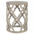 Maklaine Reclaimed Elm Smoke Gray End Table Square Intricate Carve Design 18
