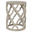 Maklaine Reclaimed Elm Smoke Gray End Table Square Intricate Carve Design 18