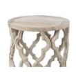 Maklaine Reclaimed Elm Smoke Gray End Table Square Intricate Carve Design 18