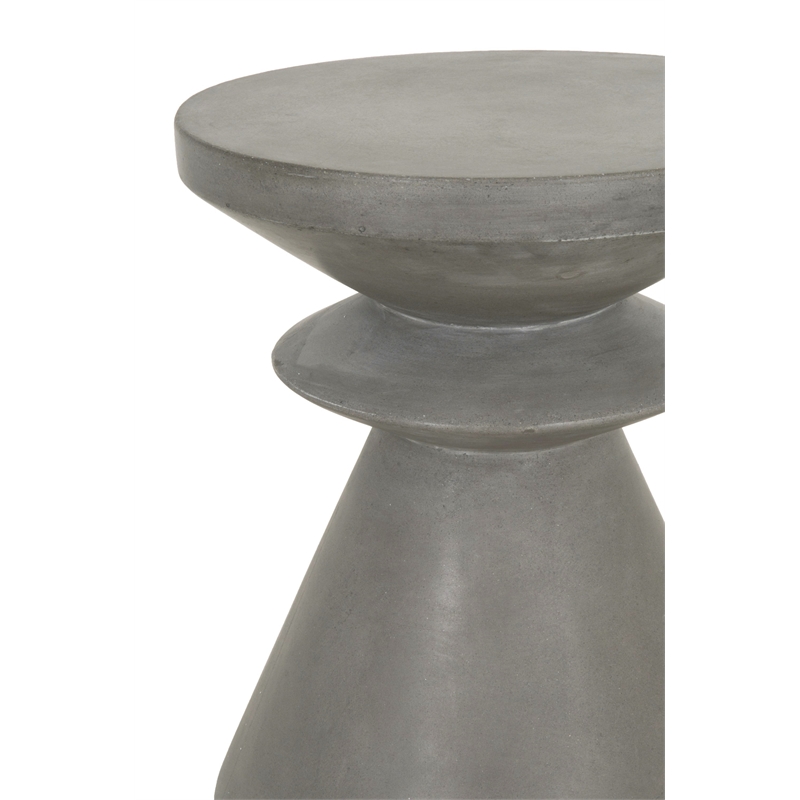 Maklaine Concrete Accent Table in Slate Gray
