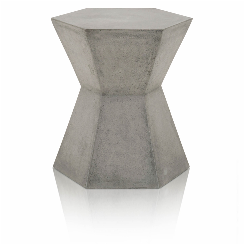 Maklaine Hexagon Accent Table in Slate Gray