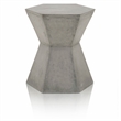 Maklaine Hexagon Accent Table in Slate Gray