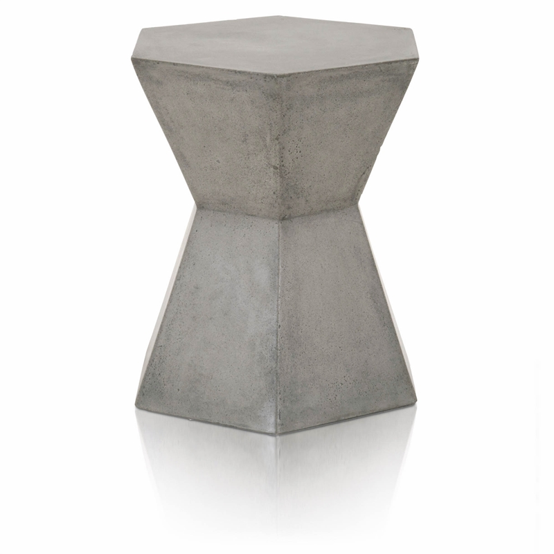 Maklaine Hexagon Accent Table in Slate Gray