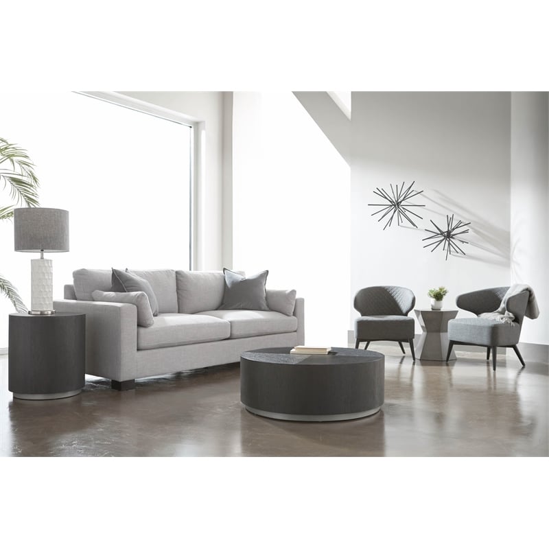 Maklaine Hexagon Accent Table in Slate Gray