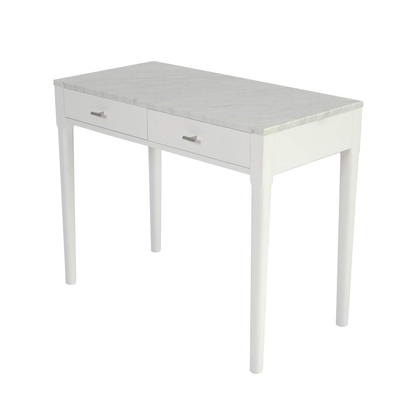 Maklaine Italian Marble White Console Table Rectangular Minimal Assembly 36