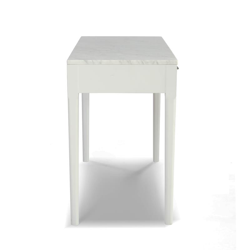 Maklaine Italian Marble White Console Table Rectangular Minimal Assembly 36