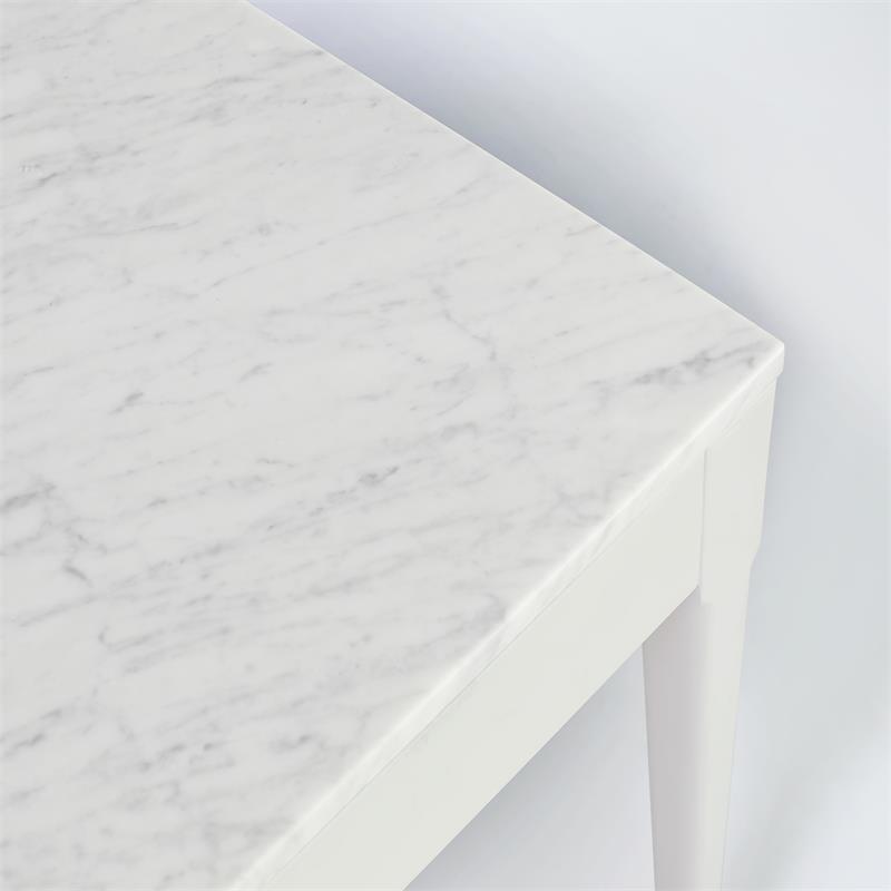 Maklaine Italian Marble White Console Table Rectangular Minimal Assembly 36