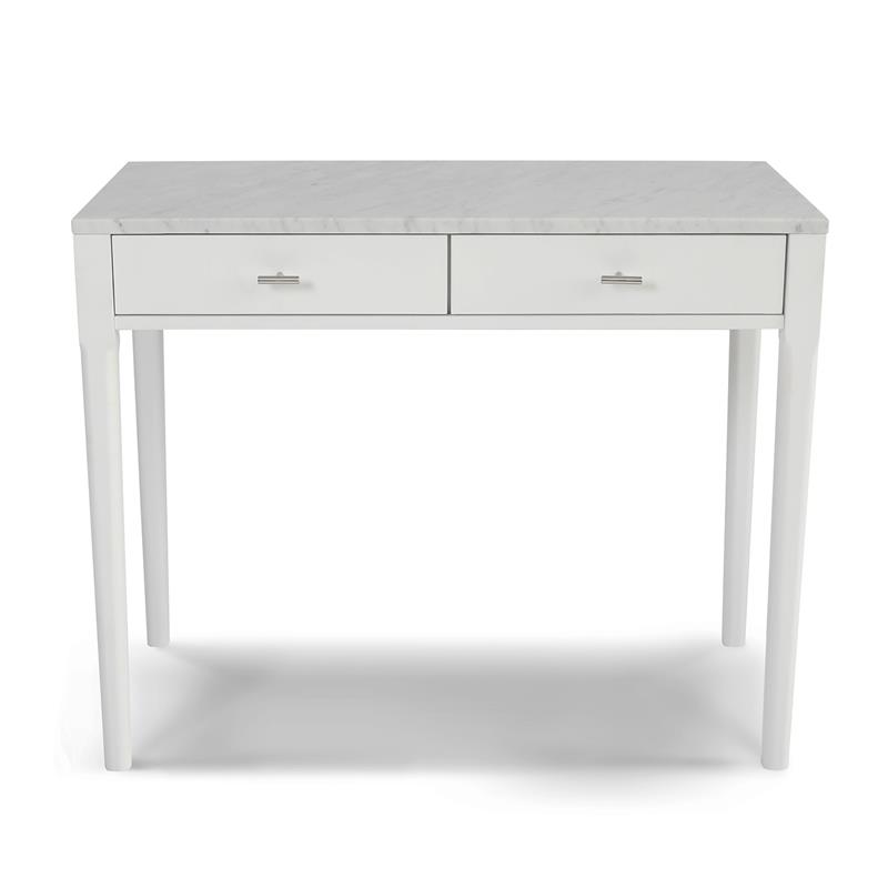Maklaine Italian Marble White Console Table Rectangular Minimal Assembly 36