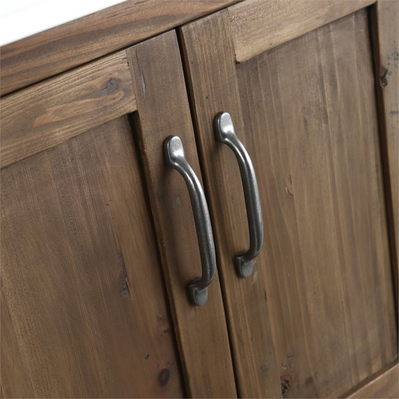 Maklaine Reclaimed Wood Walnut Single Sink Vanity Rectangular Soft Close Doors 24