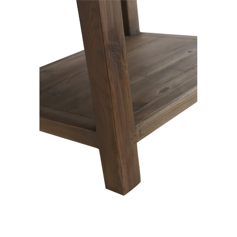 Maklaine Reclaimed Wood Walnut Single Sink Vanity Rectangular Soft Close Doors 24