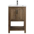 Maklaine Reclaimed Wood Walnut Single Sink Vanity Rectangular Soft Close Doors 24