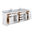 Maklaine Solid Birch Hardwood White Double Vanity Rectangular Soft Close Doors 84